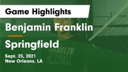 Benjamin Franklin  vs Springfield  Game Highlights - Sept. 25, 2021