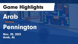 Arab  vs Pennington  Game Highlights - Nov. 20, 2023