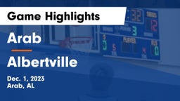 Arab  vs Albertville  Game Highlights - Dec. 1, 2023