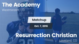 Matchup: The Academy vs. Resurrection Christian  2016