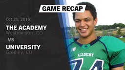 Recap: The Academy vs. University  2016