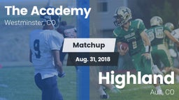 Matchup: The Academy vs. Highland  2018