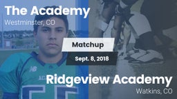 Matchup: The Academy vs. Ridgeview Academy  2018