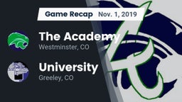 Recap: The Academy vs. University  2019