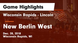 Wisconsin Rapids - Lincoln  vs New Berlin West  Game Highlights - Dec. 28, 2018