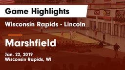 Wisconsin Rapids - Lincoln  vs Marshfield  Game Highlights - Jan. 22, 2019