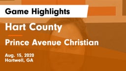 Hart County  vs Prince Avenue Christian Game Highlights - Aug. 15, 2020