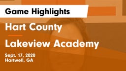 Hart County  vs Lakeview Academy  Game Highlights - Sept. 17, 2020