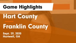 Hart County  vs Franklin County  Game Highlights - Sept. 29, 2020