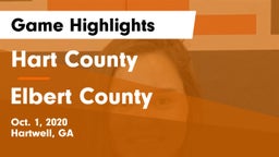 Hart County  vs Elbert County  Game Highlights - Oct. 1, 2020