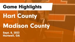 Hart County  vs Madison County  Game Highlights - Sept. 8, 2022