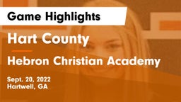 Hart County  vs Hebron Christian Academy  Game Highlights - Sept. 20, 2022