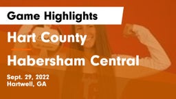 Hart County  vs Habersham Central Game Highlights - Sept. 29, 2022