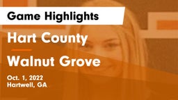 Hart County  vs Walnut Grove  Game Highlights - Oct. 1, 2022