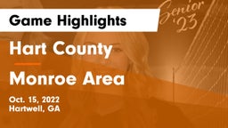 Hart County  vs Monroe Area  Game Highlights - Oct. 15, 2022