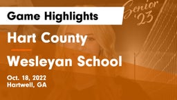 Hart County  vs Wesleyan School Game Highlights - Oct. 18, 2022