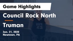 Council Rock North  vs Truman  Game Highlights - Jan. 21, 2020