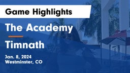 The Academy vs Timnath  Game Highlights - Jan. 8, 2024