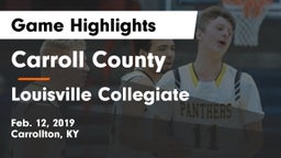 Carroll County  vs Louisville Collegiate Game Highlights - Feb. 12, 2019