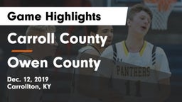 Carroll County  vs Owen County  Game Highlights - Dec. 12, 2019