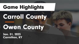 Carroll County  vs Owen County  Game Highlights - Jan. 31, 2023