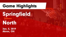 Springfield  vs North  Game Highlights - Jan. 5, 2019