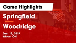 Springfield  vs Woodridge  Game Highlights - Jan. 12, 2019