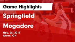 Springfield  vs Mogadore Game Highlights - Nov. 26, 2019