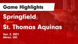 Springfield  vs St. Thomas Aquinas Game Highlights - Jan. 2, 2021