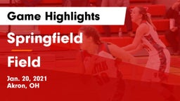 Springfield  vs Field  Game Highlights - Jan. 20, 2021