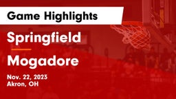 Springfield  vs Mogadore  Game Highlights - Nov. 22, 2023