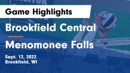 Brookfield Central  vs Menomonee Falls  Game Highlights - Sept. 12, 2022