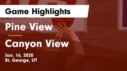 Pine View  vs Canyon View  Game Highlights - Jan. 16, 2020