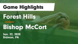 Forest Hills  vs Bishop McCort  Game Highlights - Jan. 22, 2020