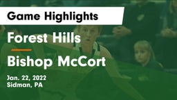 Forest Hills  vs Bishop McCort  Game Highlights - Jan. 22, 2022