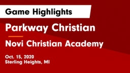 Parkway Christian  vs Novi Christian Academy Game Highlights - Oct. 15, 2020