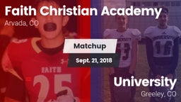 Matchup: Faith Christian vs. University  2018