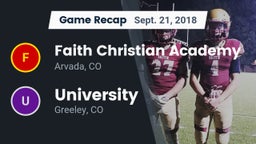 Recap: Faith Christian Academy vs. University  2018
