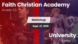 Matchup: Faith Christian vs. University  2019
