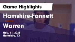Hamshire-Fannett  vs Warren  Game Highlights - Nov. 11, 2023