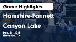 Hamshire-Fannett  vs Canyon Lake  Game Highlights - Dec. 28, 2023