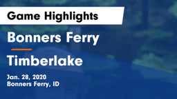 Bonners Ferry  vs Timberlake  Game Highlights - Jan. 28, 2020