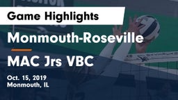 Monmouth-Roseville  vs MAC Jrs VBC Game Highlights - Oct. 15, 2019