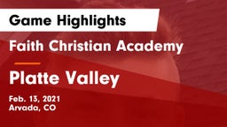 Faith Christian Academy vs Platte Valley  Game Highlights - Feb. 13, 2021