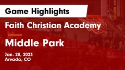 Faith Christian Academy vs Middle Park  Game Highlights - Jan. 28, 2023