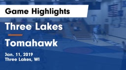Three Lakes  vs Tomahawk  Game Highlights - Jan. 11, 2019