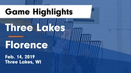 Three Lakes  vs Florence Game Highlights - Feb. 14, 2019