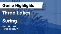 Three Lakes  vs Suring Game Highlights - Feb. 19, 2019