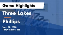 Three Lakes  vs Phillips  Game Highlights - Jan. 27, 2020