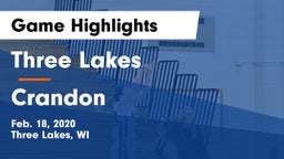 Three Lakes  vs Crandon Game Highlights - Feb. 18, 2020